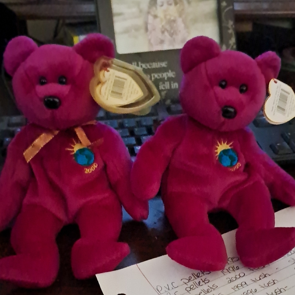 Purple Teddy Bear Set with Sun Embroidery